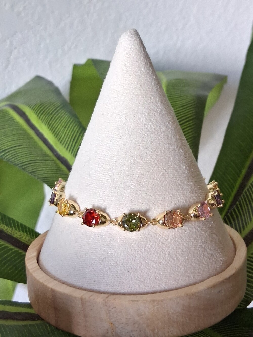 Gold Multi-Color Tennis Bracelet - Women Jewelry